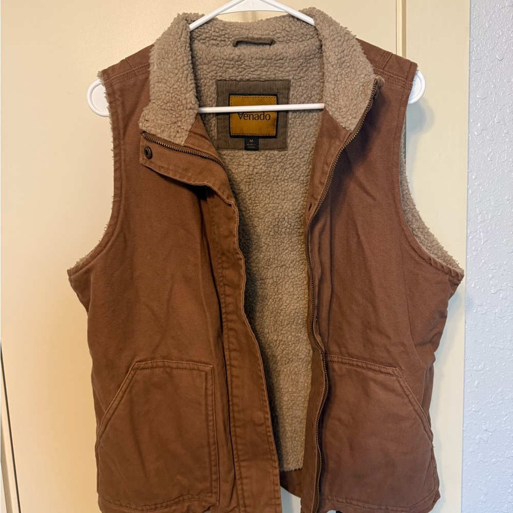 Women’s conceal carry Brown Sherpa Lined Vest